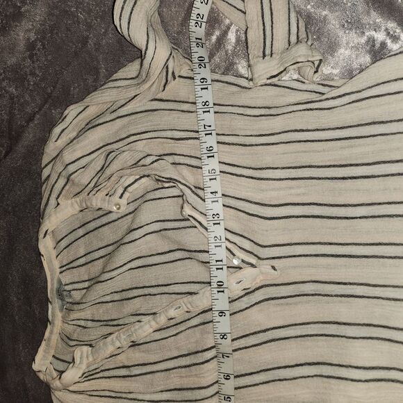 Lucky Brand Cream Button Down Shirt with Mandarin Collar - Picture 5 of 7